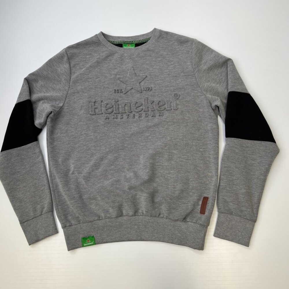 Heineken Sweatshirt Men Medium Embossed Logo Classic Jumper Work Party Core Ex